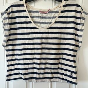 Juicy couture Striped Navy and White Cropped T-Shirt